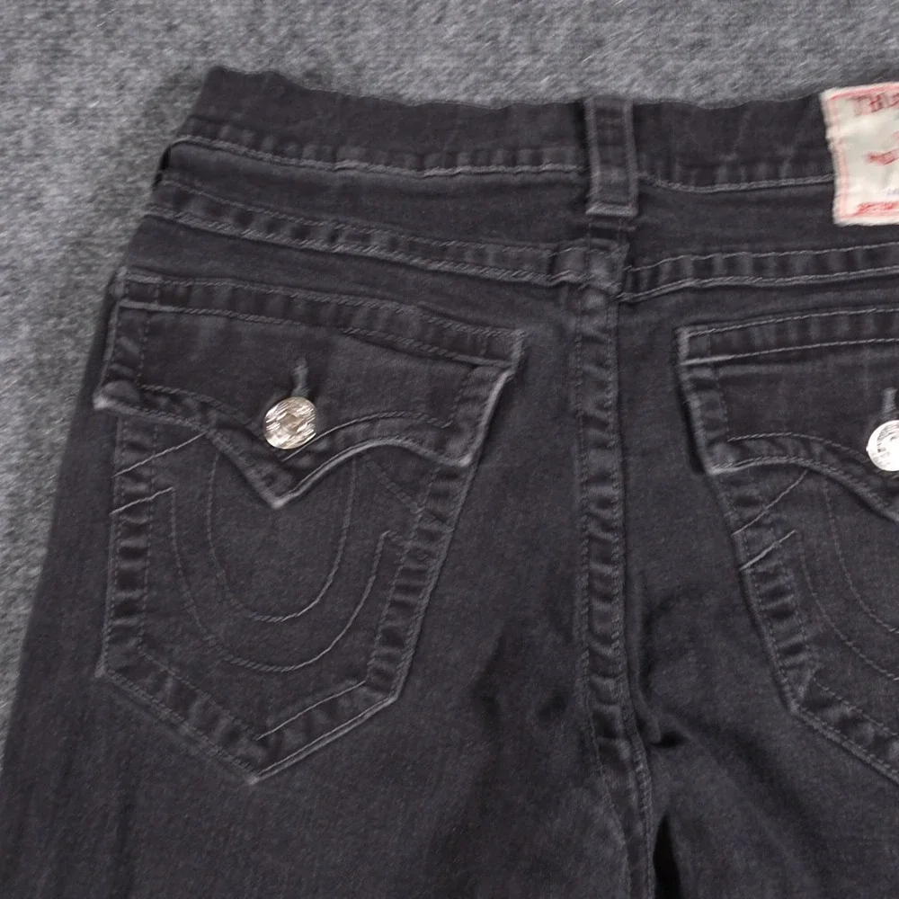 True Religion Ricky Jeans Mens 30x28 Black Flap Pockets Relaxed Straight